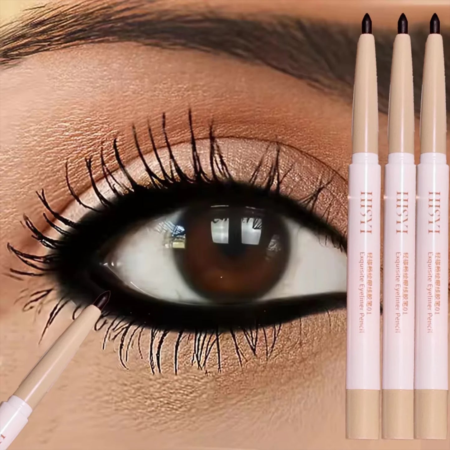 HISYI Waterproof, long-lasting, non-smudge-free eyeliner, suitable for beginners and easy to use, natural slim gel eyeliner
