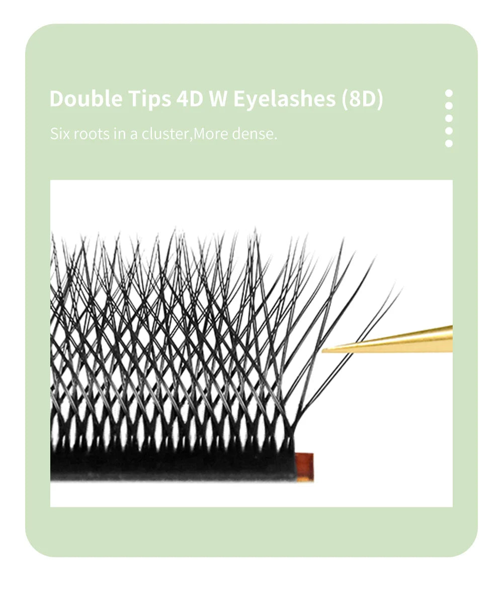 DIYDAY Double Tips 3DW 4DW Eyelash Extension 6D 8D W Shape Mink False Eyelashes 4D W-shaped Fake Lash Premade Fans for Makeup