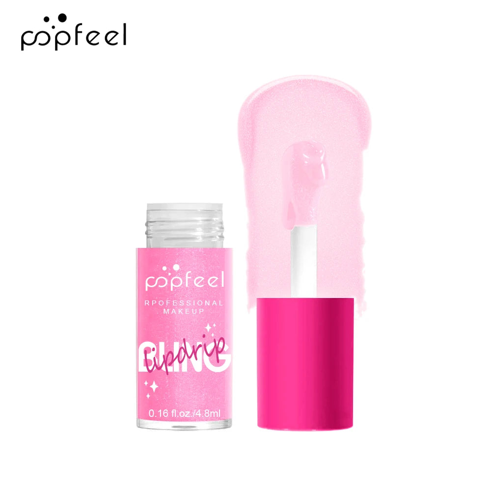 POPFEEL Lip Oil Lip Balm, Hydrating Lip Glow Oil Fit Oil Lip Care, Shiny Transparent Lip Gloss Plumping,Long Lasting