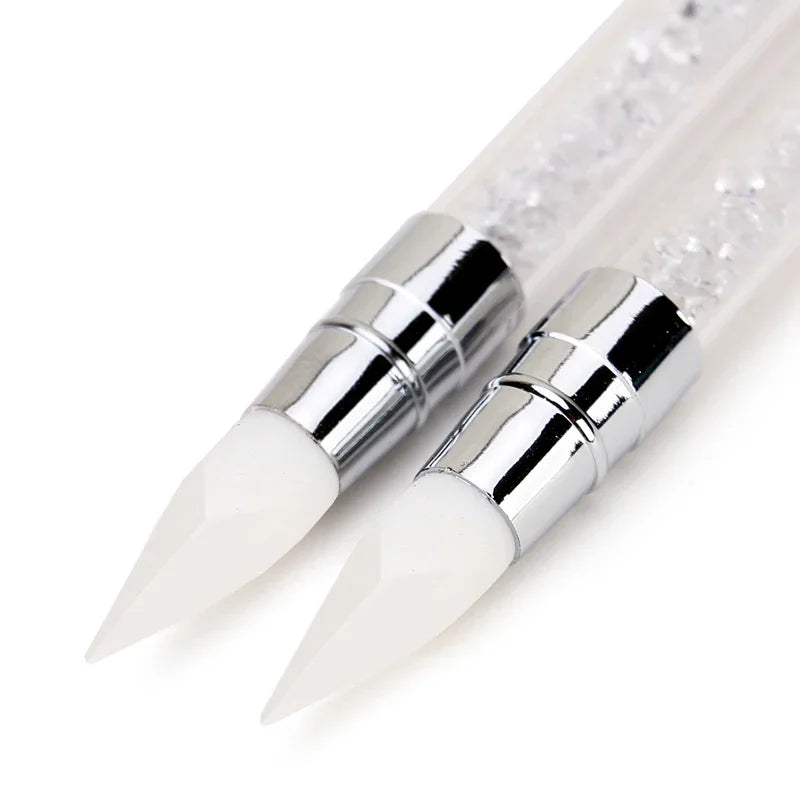 Dual-ended Silicone Sculpture Pen for Nail Art, Easy and Precise Nail Design Tool, 3D Carving Glitter Dotting Brush