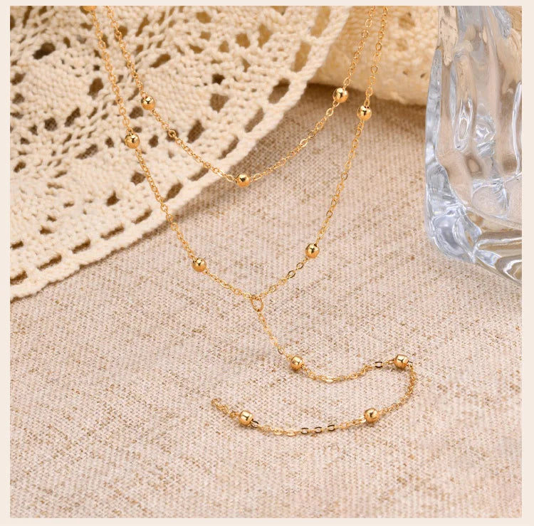 Stainless Steel Lariat Necklace Gold Plated, Dainty Long Necklace Laryered Necklaces For Women Girls, Y Shape Drop Pendant