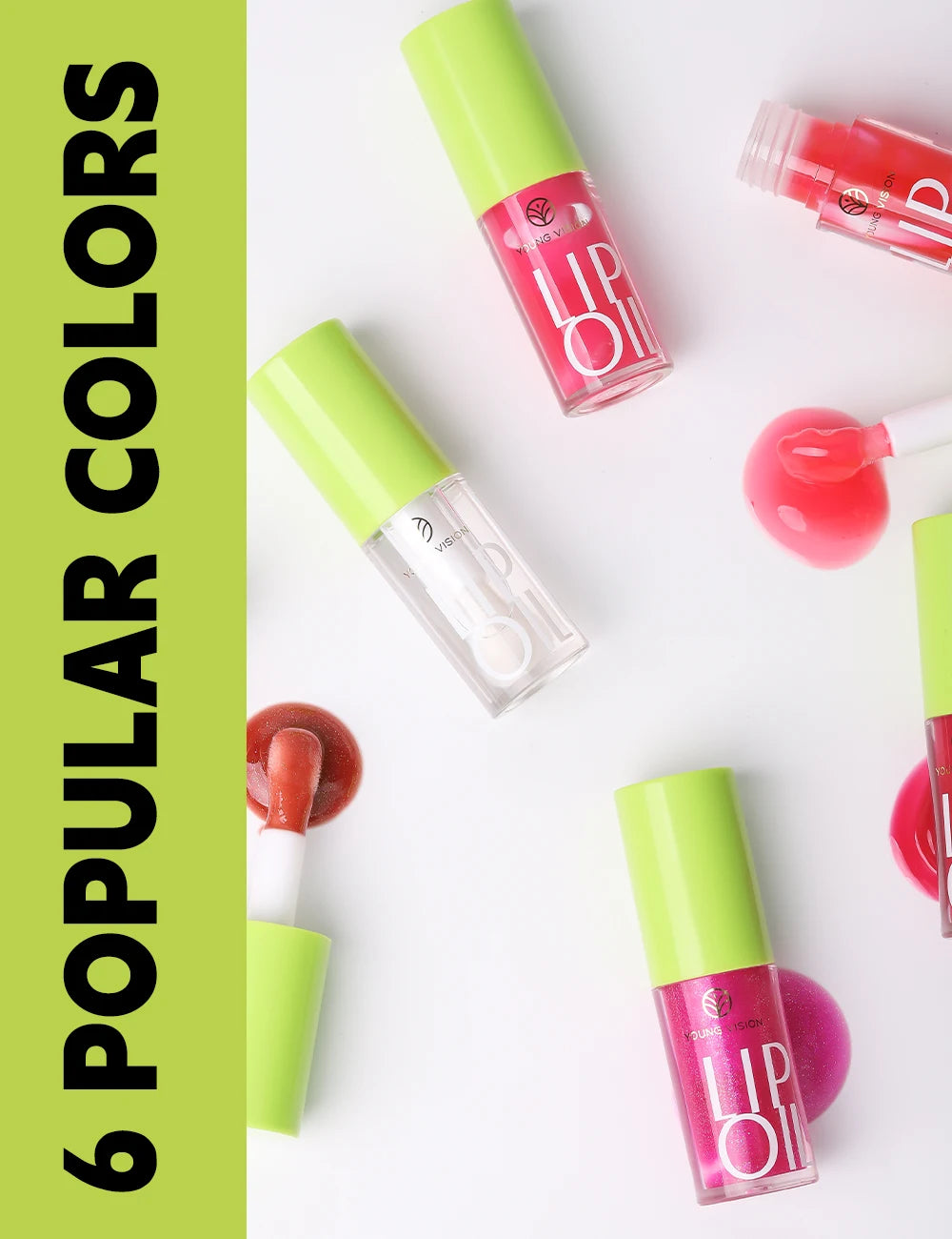YOUNG VISION Transparent Lip Oil 6 Colors Available for Lip Moisturizing Lip Oil, Lip Enriching Lip Protection, Lipgloss