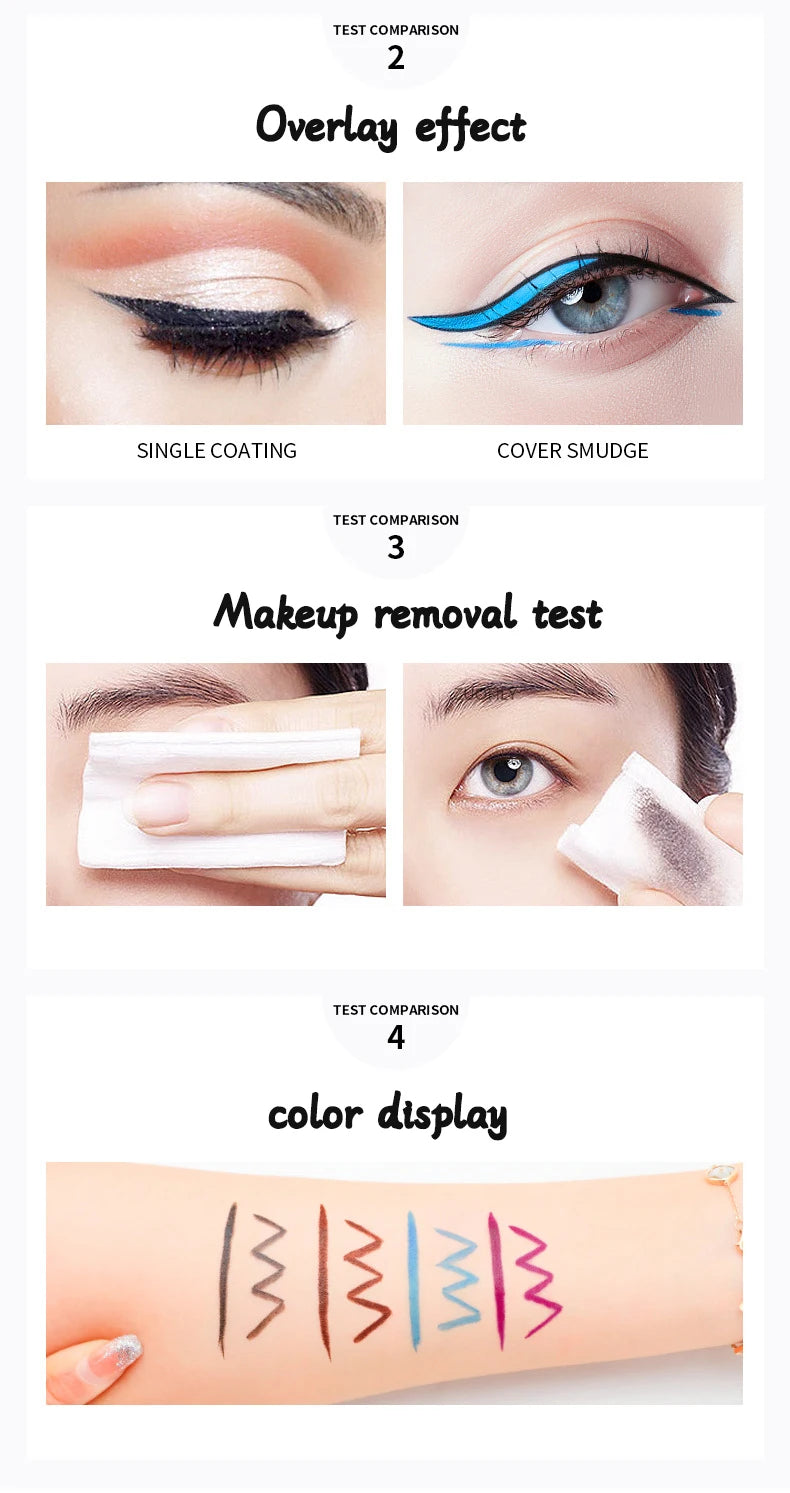 36H Black Quick-drying Eyeliner Waterproof Liquid Eye Liner Pen Long Lasting Smooth Pencil Not Blooming Eyes Makeup Cosmetics