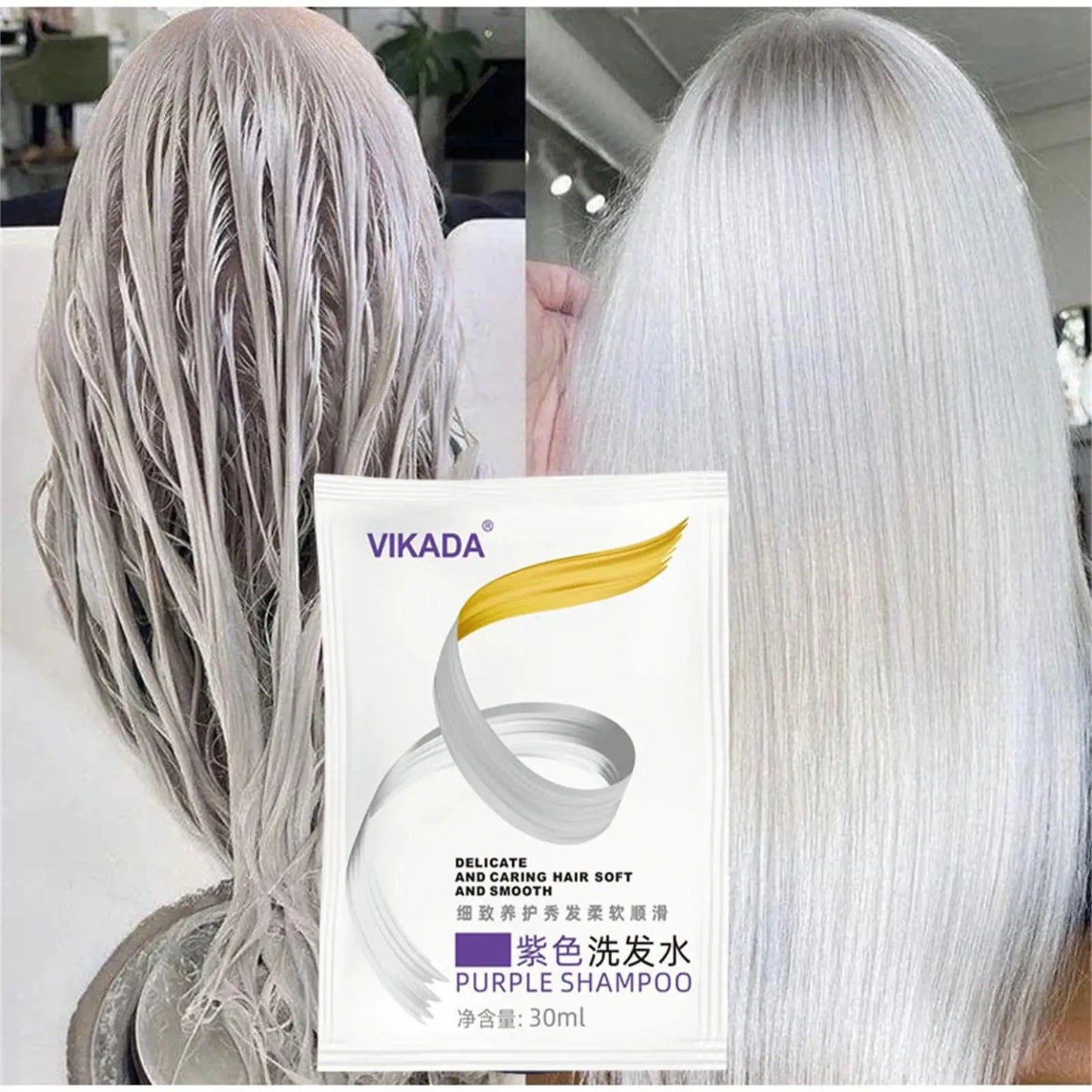 Gray Color Fixing Hair Dye Shampoo Cover Gray Hair Fade Yellow After Bleach Hair Shampoo Non-irritating Purple Shampoo Blonde
