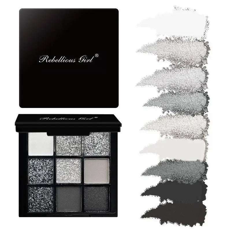 9-Grid Red Eyeshadow Palette Purple Glitter Pearlescent Matte Eye Shadow Shimmer Makeup Long Lasting Women Beauty Eye Cosmetics