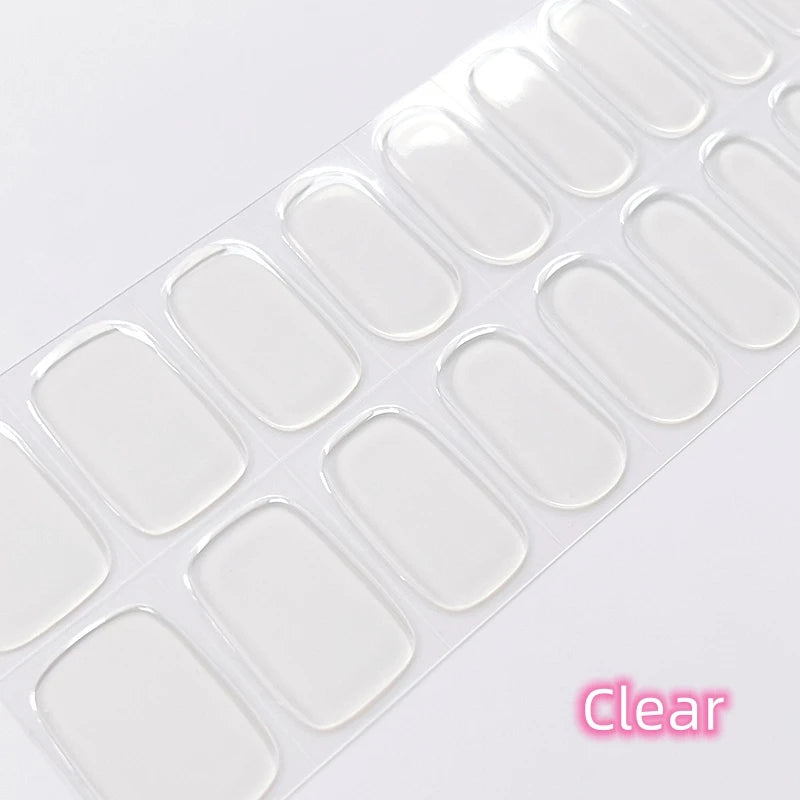 UV Semi-Cured Gel Nail Wraps Stickers Strips French Long Lasting Full Cover LED Gel Semi Cured Nail Sliders For Nail Extension &