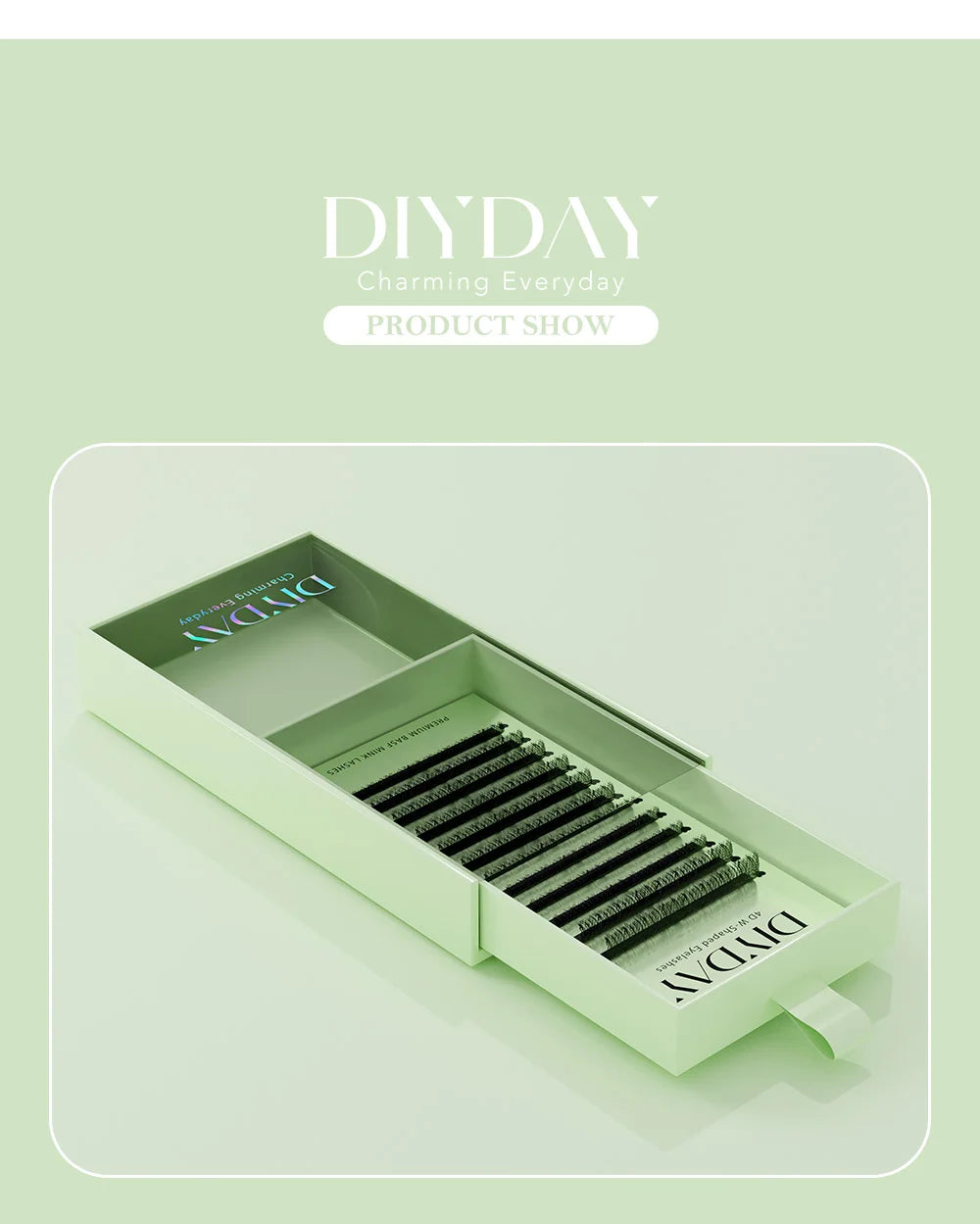DIYDAY Double Tips 3DW 4DW Eyelash Extension 6D 8D W Shape Mink False Eyelashes 4D W-shaped Fake Lash Premade Fans for Makeup