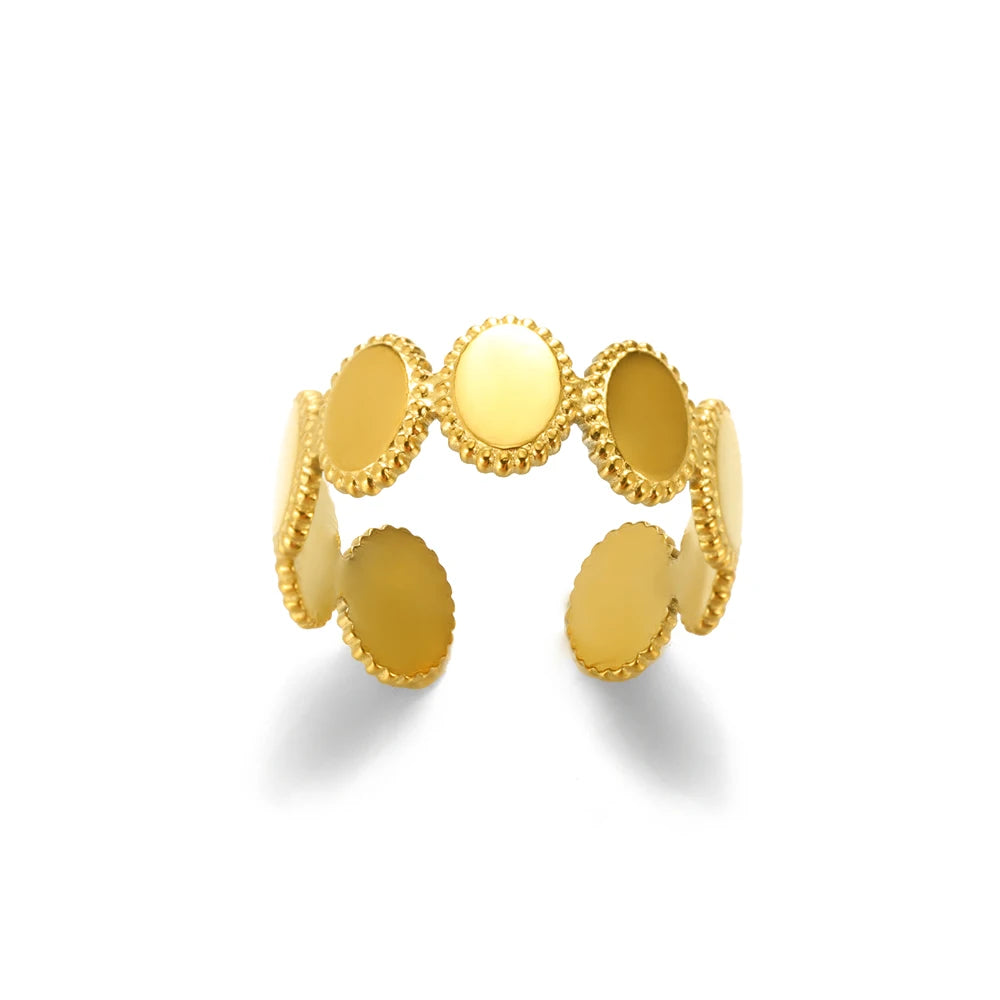 Fashion Palm Leaf Shape Rings For Women Stainless Steel Color Zircon Adjustable Finger Ring Party Jewelry Gift Bijoux Femme