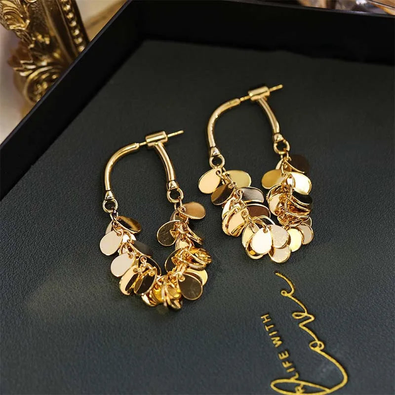 2024 New Senior Luxury Delicate Long Tassels Drop Earrings Fashion Versatile Exaggerate Metal Women Jewelry Girl's Earrings