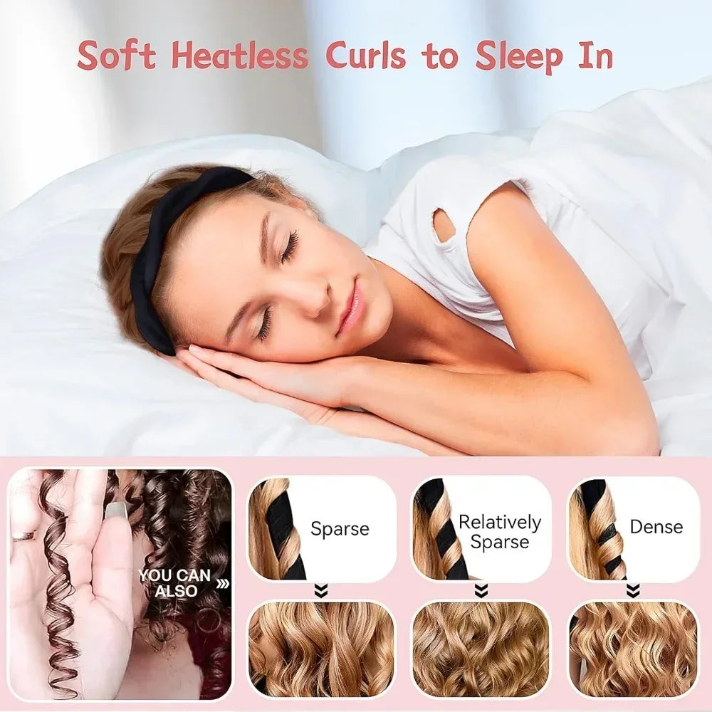 Heatless Curling Rod Headband Soft Hair Curlers No Heat Rollers Lazy Silk Curls Sleeping Headband Ties Hair Styling Tools