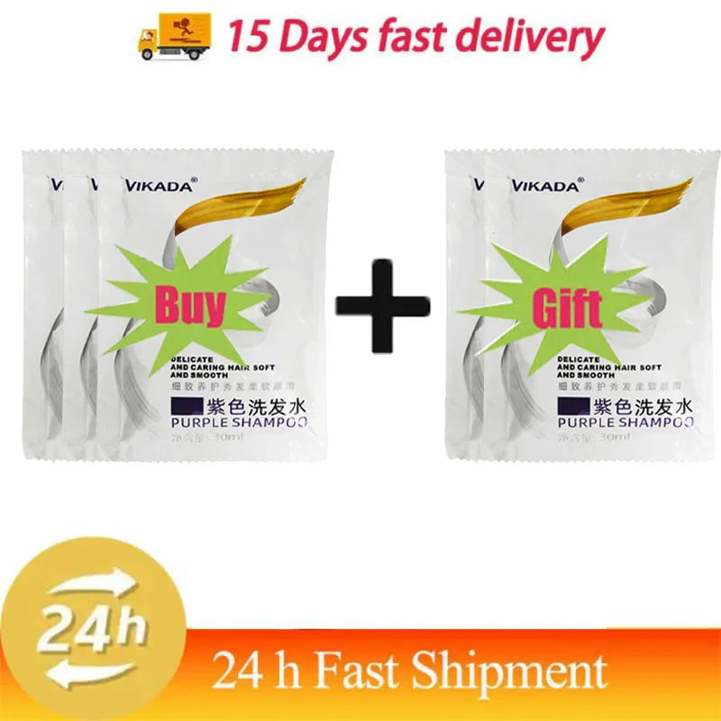 Gray Color Fixing Hair Dye Shampoo Cover Gray Hair Fade Yellow After Bleach Hair Shampoo Non-irritating Purple Shampoo Blonde