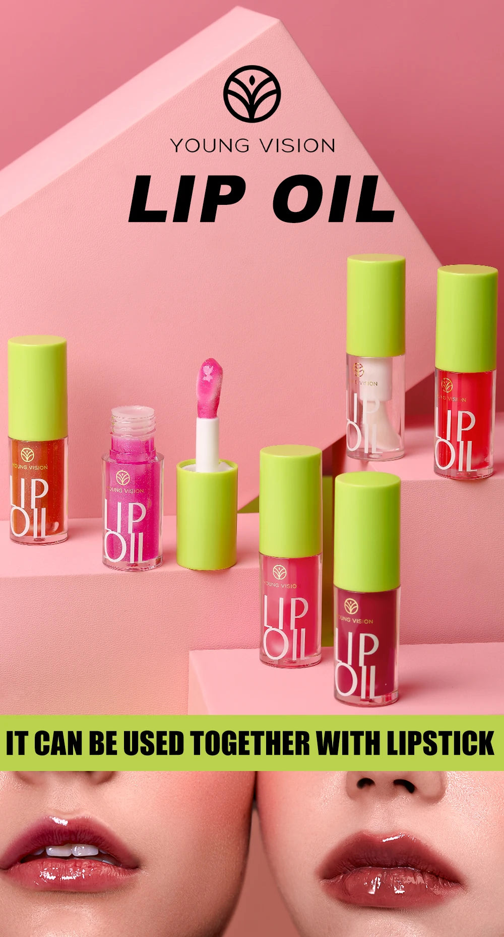 YOUNG VISION Transparent Lip Oil 6 Colors Available for Lip Moisturizing Lip Oil, Lip Enriching Lip Protection, Lipgloss