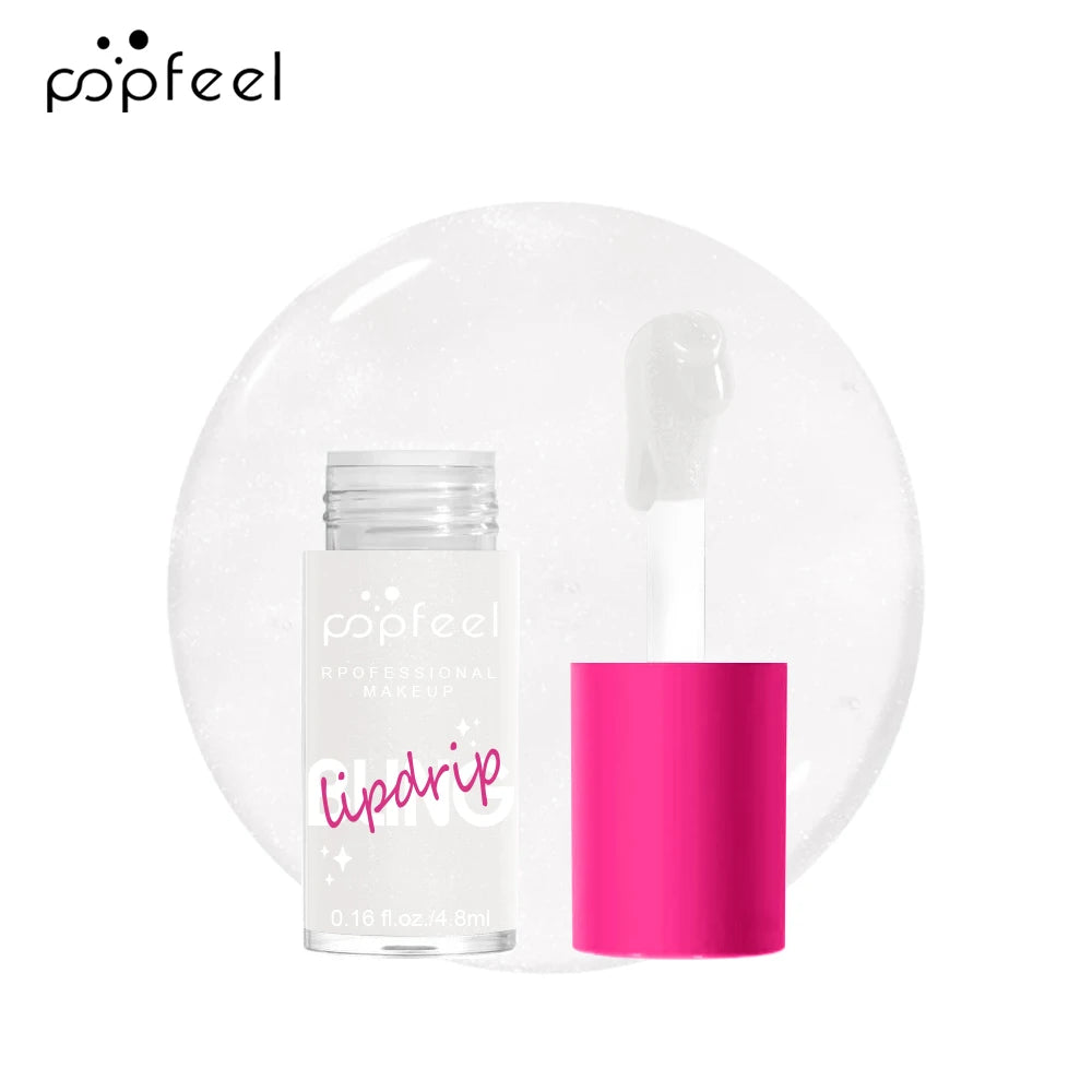 POPFEEL Lip Oil Lip Balm, Hydrating Lip Glow Oil Fit Oil Lip Care, Shiny Transparent Lip Gloss Plumping,Long Lasting
