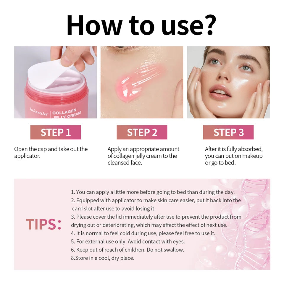 100ml Collagen Jelly Cream Niacinamide Tightening Soothing Moisturizing Anti-Aging Firmness Hydration Skincare 100ml Face Gel