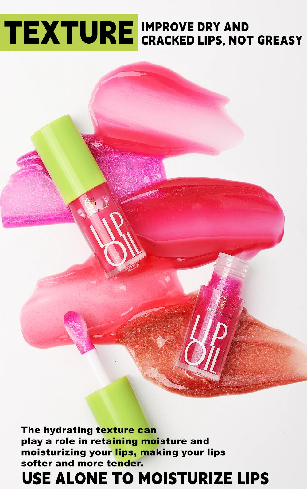 YOUNG VISION Transparent Lip Oil 6 Colors Available for Lip Moisturizing Lip Oil, Lip Enriching Lip Protection, Lipgloss