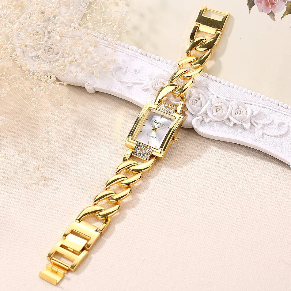 Women's Watches Luxury Fashion Stainless Steel Women's Wristwatches High Quality Elegant woman watch Luxury Golden Color