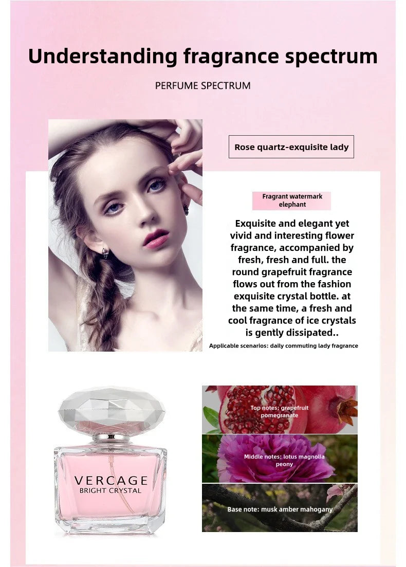 Osmanthus, Peony, and Pomegranate Fragrance Perfume for Women - Crystal Diamond Series, Light and Elegant Scent parfum