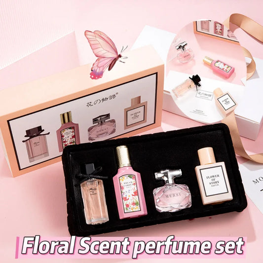 Brand Floral Fragrance Women's Perfume Set Long-lasting Light Fragrance Fresh Charming Kiss Gift Box Flower Of Story Sexy Spray