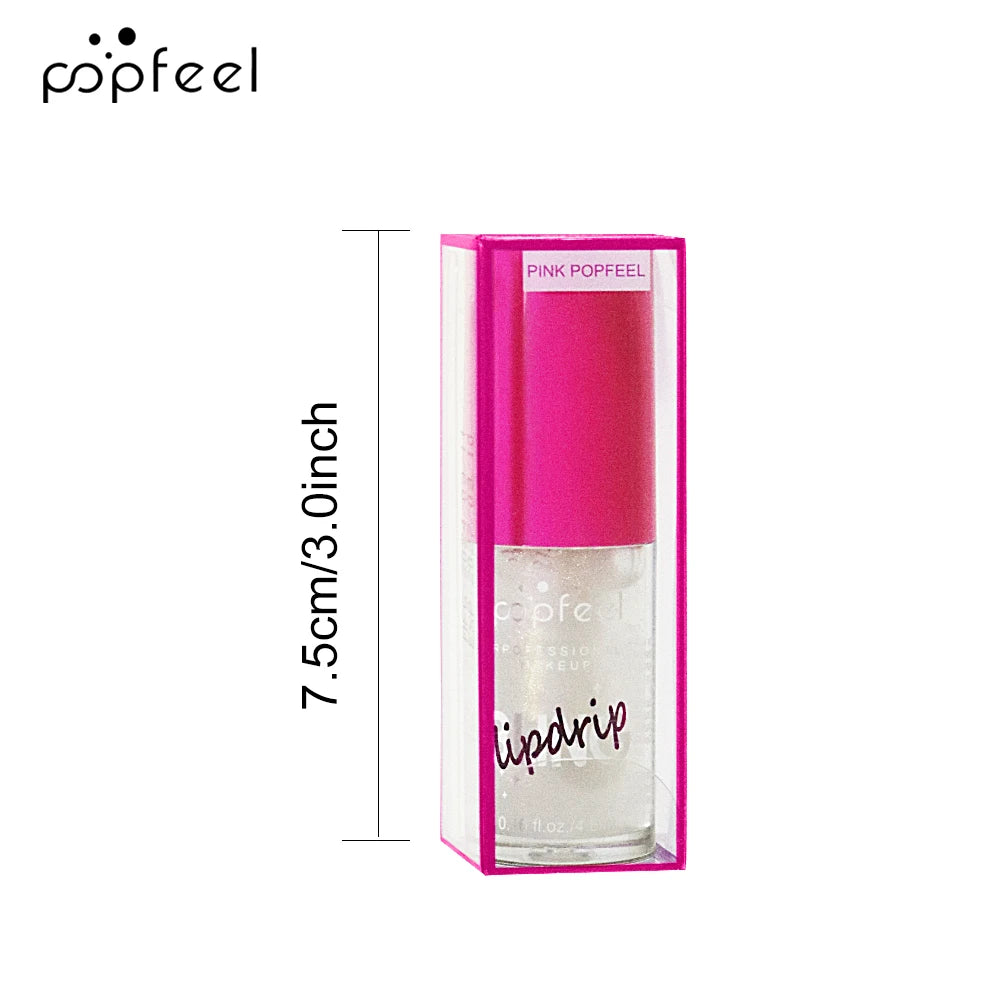 POPFEEL Lip Oil Lip Balm, Hydrating Lip Glow Oil Fit Oil Lip Care, Shiny Transparent Lip Gloss Plumping,Long Lasting