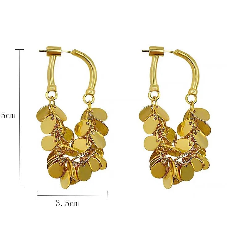 2024 New Senior Luxury Delicate Long Tassels Drop Earrings Fashion Versatile Exaggerate Metal Women Jewelry Girl's Earrings