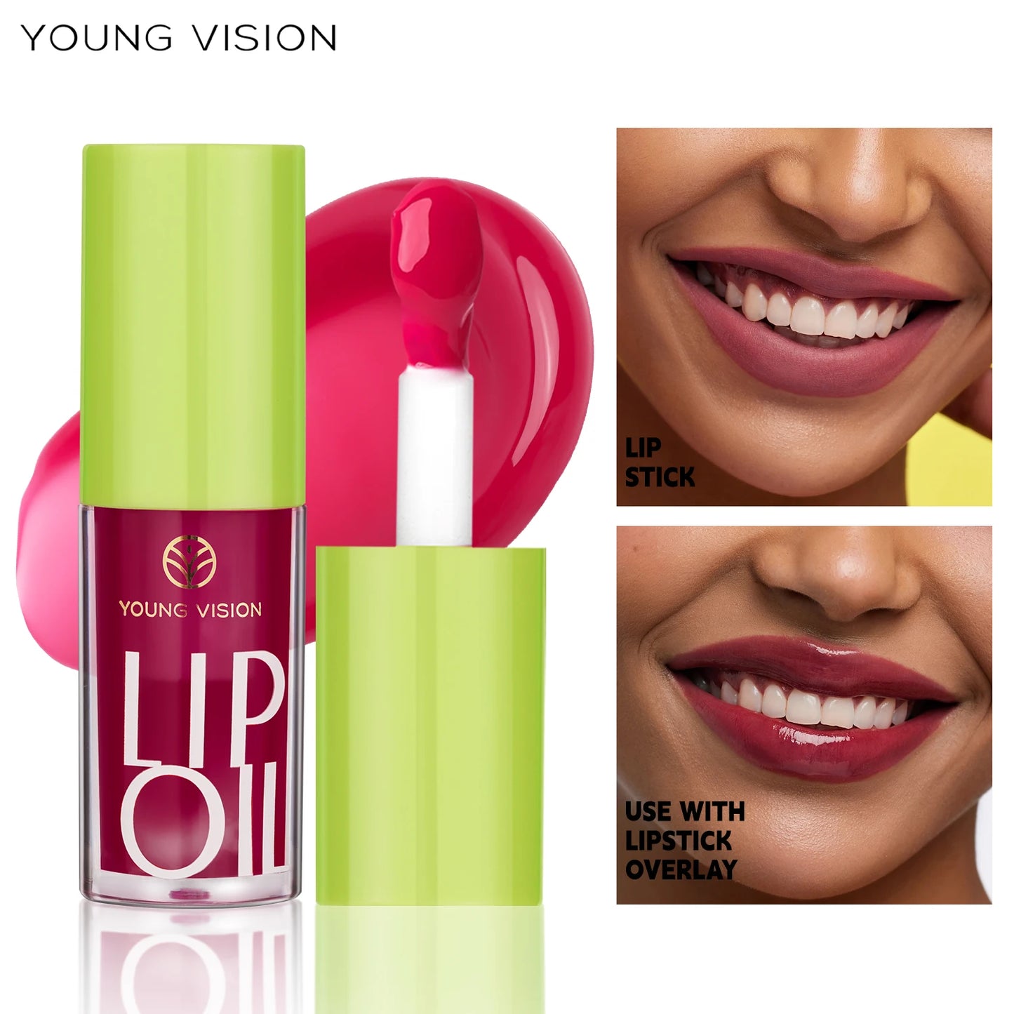 YOUNG VISION Transparent Lip Oil 6 Colors Available for Lip Moisturizing Lip Oil, Lip Enriching Lip Protection, Lipgloss