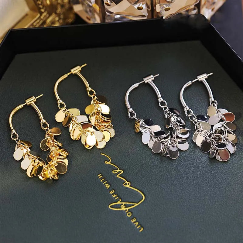 2024 New Senior Luxury Delicate Long Tassels Drop Earrings Fashion Versatile Exaggerate Metal Women Jewelry Girl's Earrings