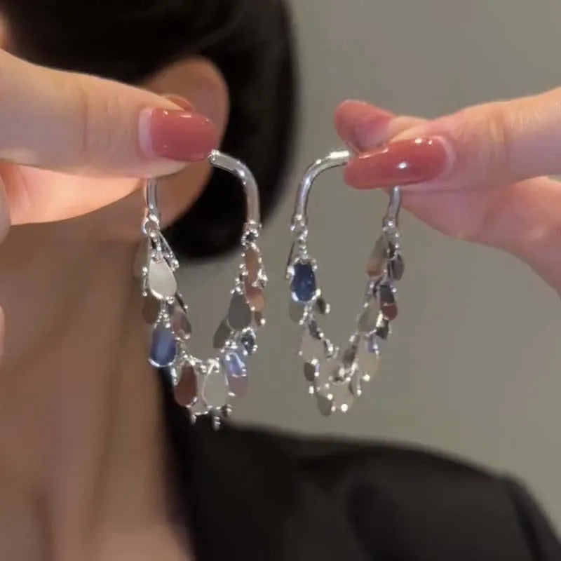 2024 New Senior Luxury Delicate Long Tassels Drop Earrings Fashion Versatile Exaggerate Metal Women Jewelry Girl's Earrings