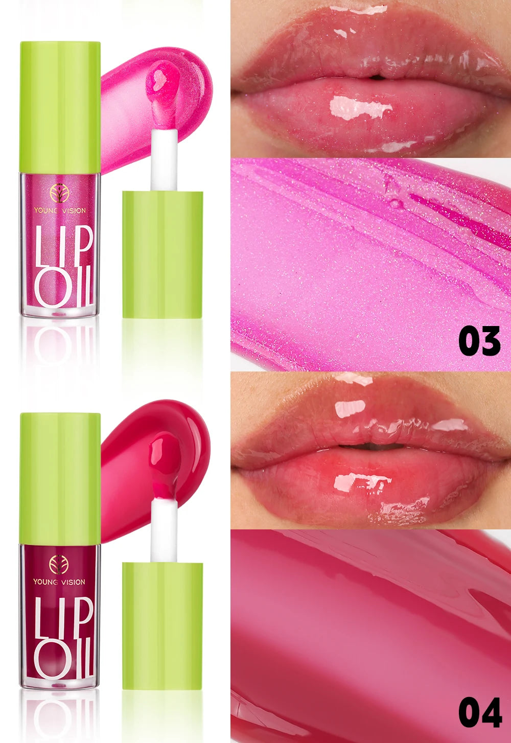 YOUNG VISION Transparent Lip Oil 6 Colors Available for Lip Moisturizing Lip Oil, Lip Enriching Lip Protection, Lipgloss