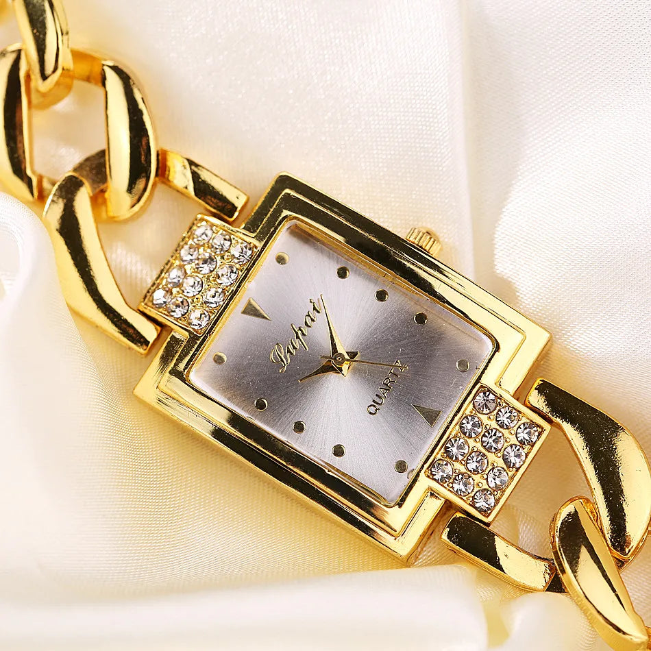 Women's Watches Luxury Fashion Stainless Steel Women's Wristwatches High Quality Elegant woman watch Luxury Golden Color
