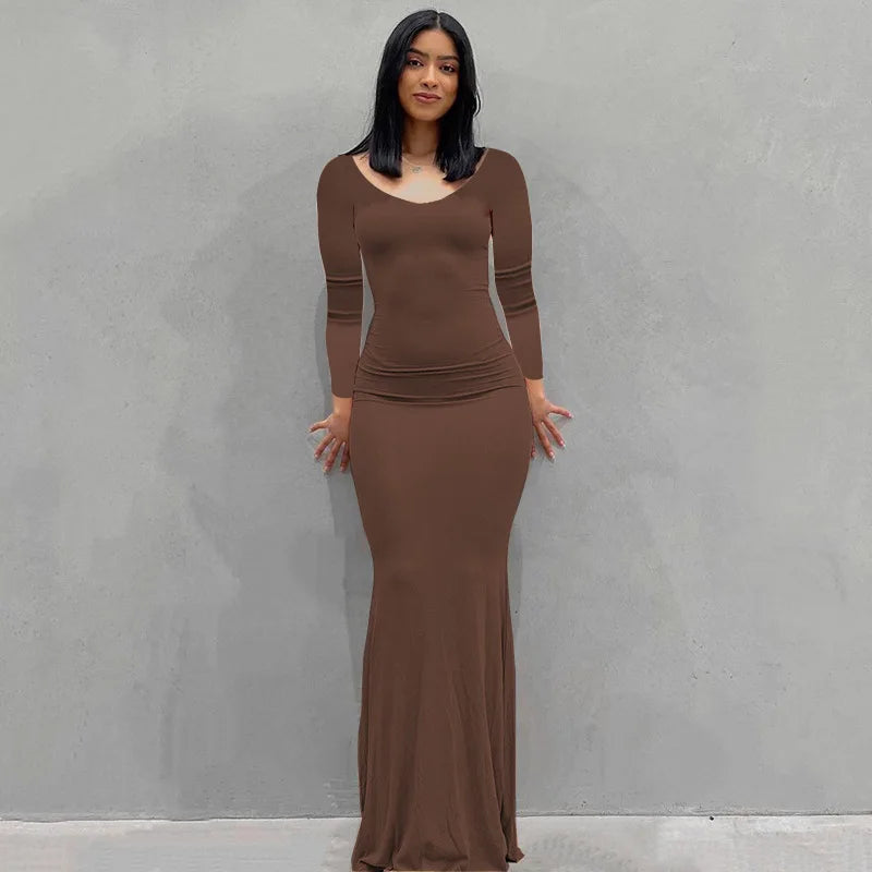 2025 Summer Dresses For Women Sexy Spaghetti Strap Black Long Dress Y2k Sleeveless Solid Skinny Bodycon Trumpet Maxi Vestidos