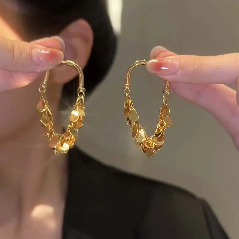 2024 New Senior Luxury Delicate Long Tassels Drop Earrings Fashion Versatile Exaggerate Metal Women Jewelry Girl's Earrings