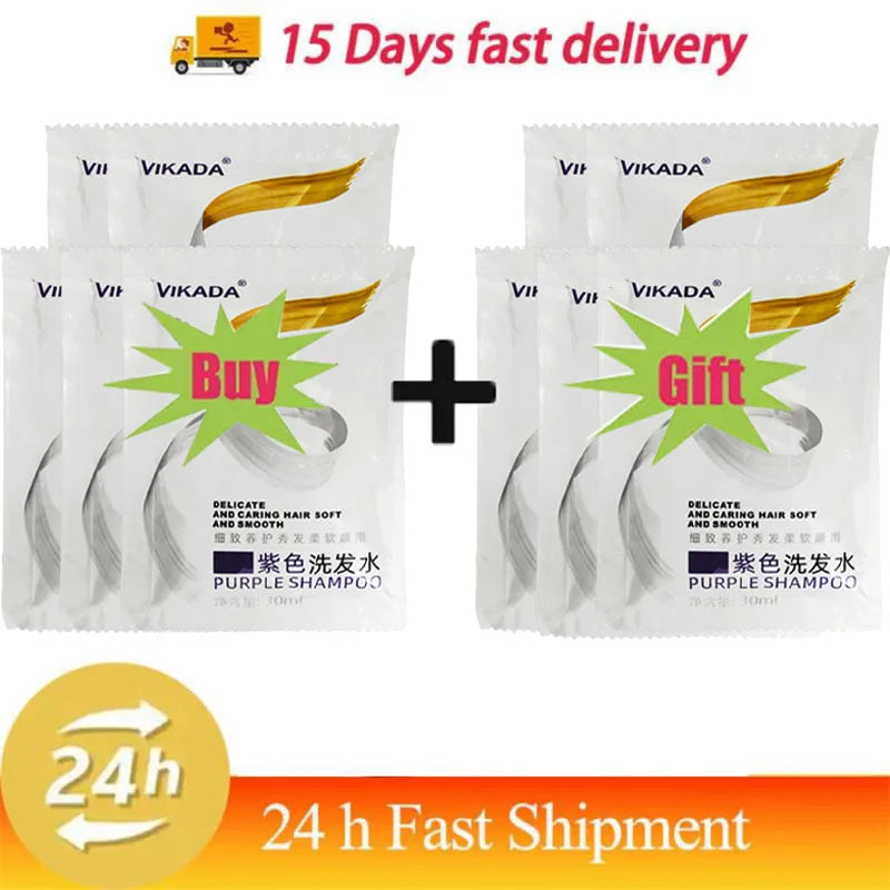 Gray Color Fixing Hair Dye Shampoo Cover Gray Hair Fade Yellow After Bleach Hair Shampoo Non-irritating Purple Shampoo Blonde