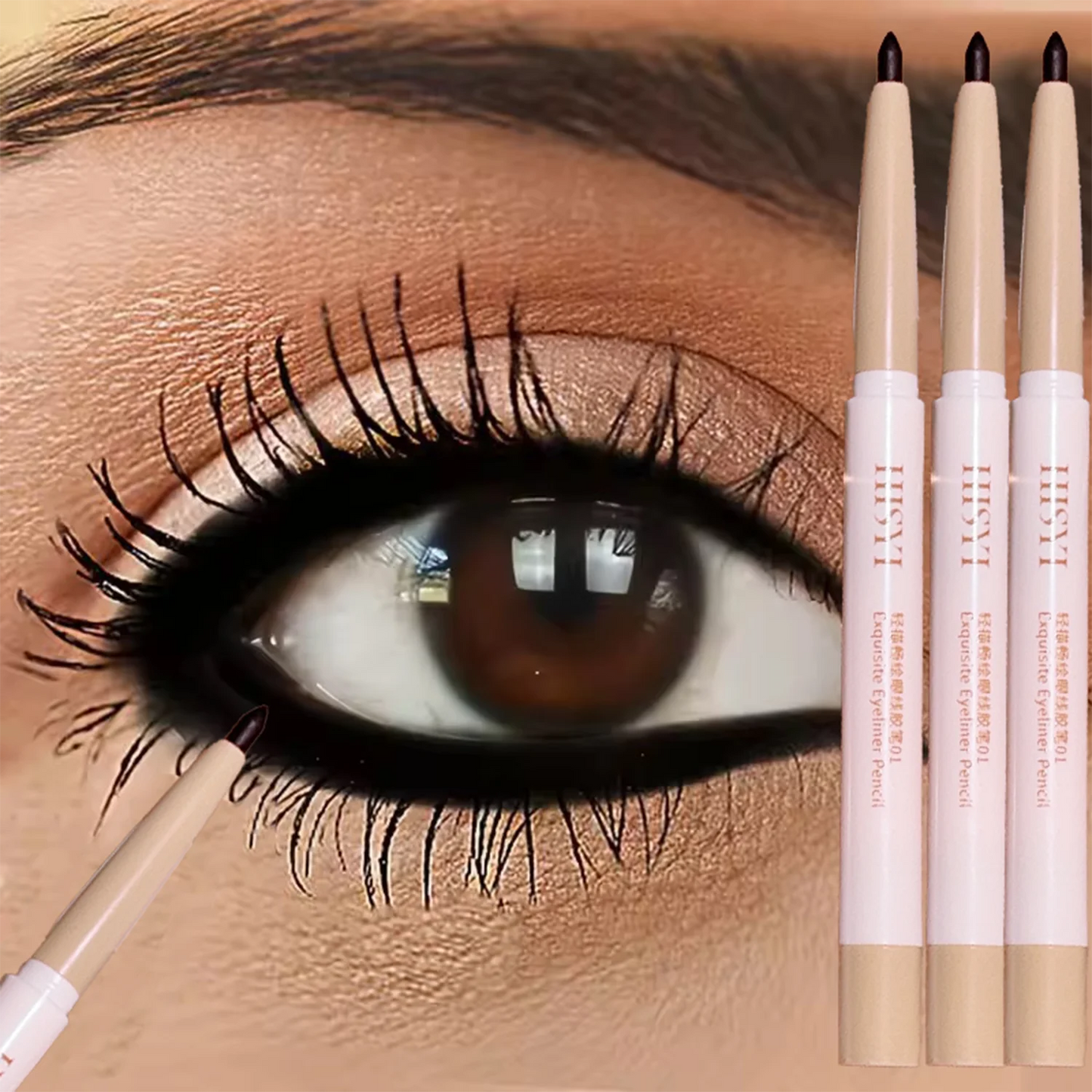 HISYI Waterproof, long-lasting, non-smudge-free eyeliner, suitable for beginners and easy to use, natural slim gel eyeliner