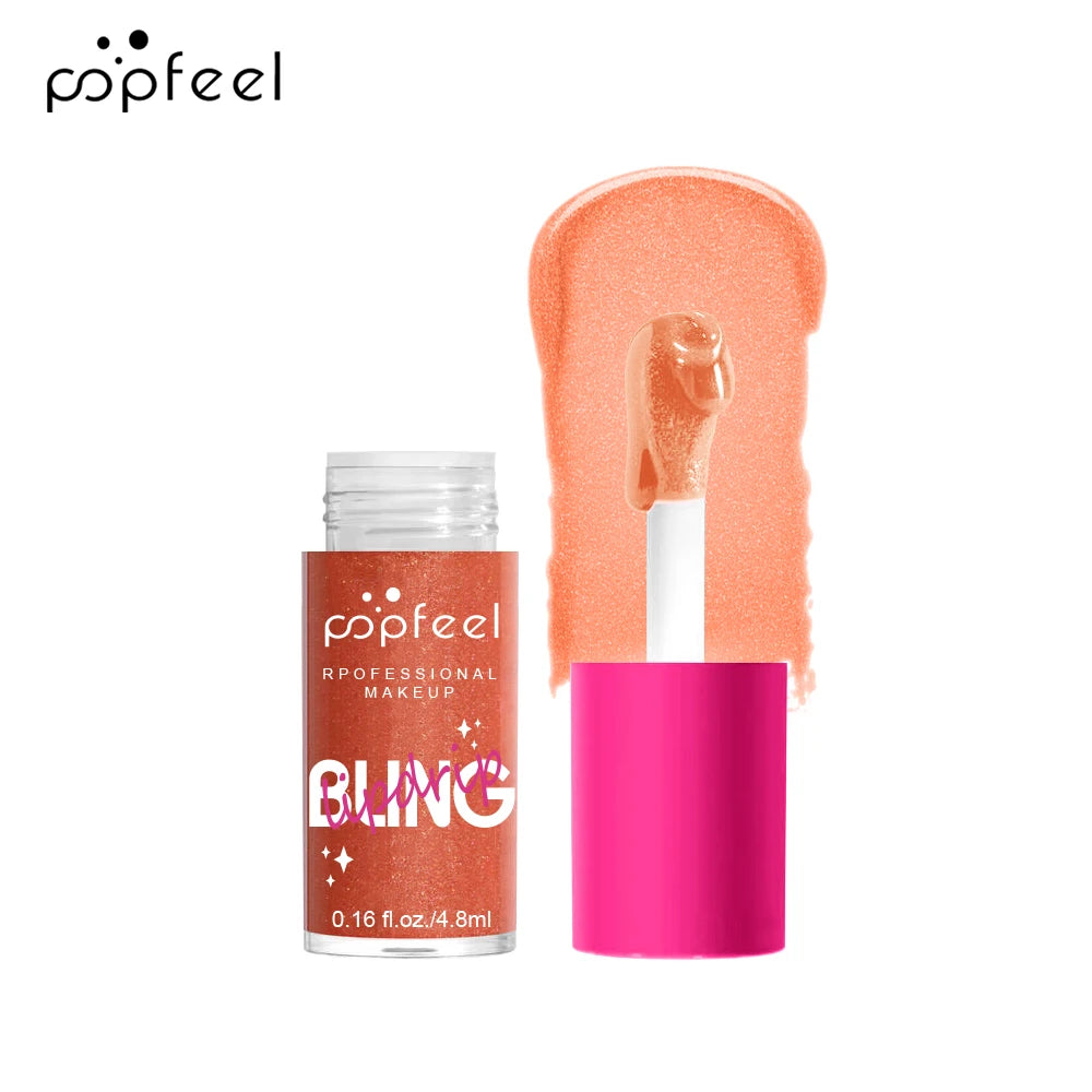 POPFEEL Lip Oil Lip Balm, Hydrating Lip Glow Oil Fit Oil Lip Care, Shiny Transparent Lip Gloss Plumping,Long Lasting