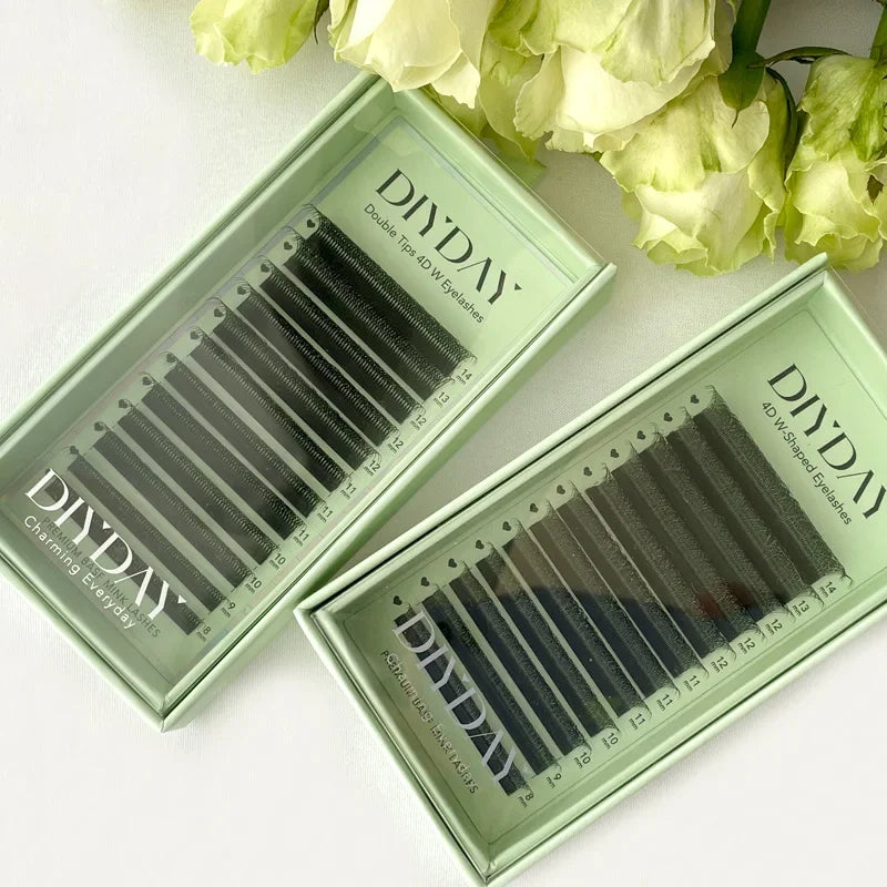 DIYDAY Double Tips 3DW 4DW Eyelash Extension 6D 8D W Shape Mink False Eyelashes 4D W-shaped Fake Lash Premade Fans for Makeup